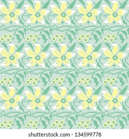 Ornamental pattern for knitting and embroidery (flower)