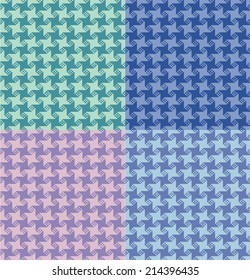 Ornamental pattern for knitting and embroidery, goose foot, pixel art, stock vector.