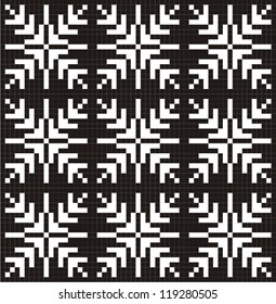 Ornamental pattern for knitting and embroidery (snowflake)