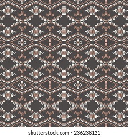 Ornamental pattern for knitting and embroidery, stock vector  
