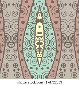 Ornamental pattern for knitting and embroidery. Vector illustration. 