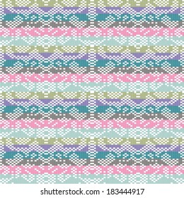 Ornamental pattern for knitting and embroidery. Vector illustration. 