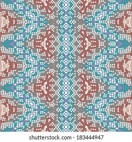 Ornamental pattern for knitting and embroidery. Vector illustration. 