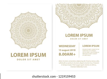 ornamental pattern, mandala. flyer template
