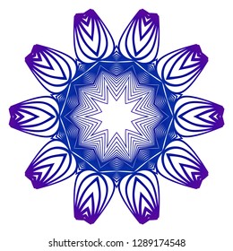 Ornamental pattern with mandala. Vintage vector for print phone case, web design, Invitation, wedding card. Blue, purple color gradient.
