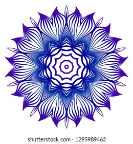 Ornamental pattern with mandala. Vintage vector for print phone case, web design, Invitation, wedding card. Blue, purple color gradient.