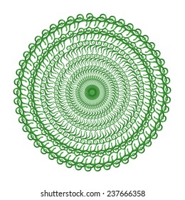 Ornamental pattern and motif in green color