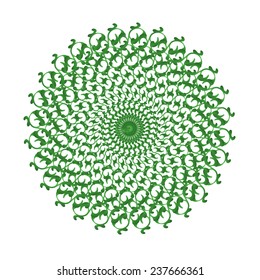 Ornamental pattern and motif in green color
