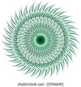 Ornamental pattern and motif in green color