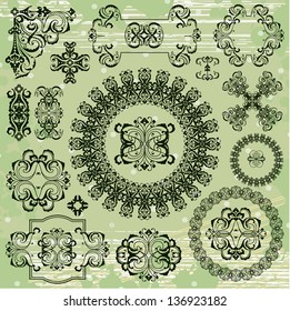 ornamental pattern on green background