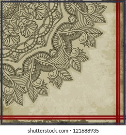 Ornamental pattern on vintage background. Grunge design