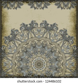 Ornamental pattern on vintage background. Greeting card