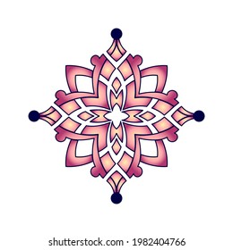 Ziermuster auf weißem Hintergrund. Element für Design. Vektorgrafik.