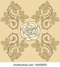 Ornamental pattern with rose.