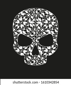 Ornamental pattern skull with doodle elements. Skull illustration. EPS10 vector illustration.