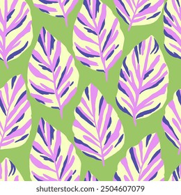 Ornamental pattern with stylized ornate leaf elements. Vector illustration.
