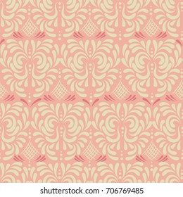 Ornamental pattern. Vector pattern with symmetrical swirls decorated with elegant lattices.