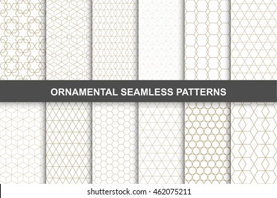 Ornamental patterns -  seamless vector collection. Luxury grid design.