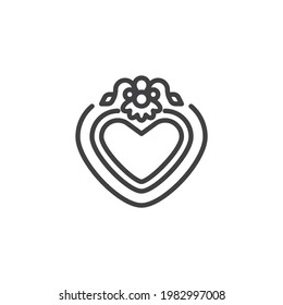 Icono de línea de marco de imagen ornamental. signo de estilo lineal para concepto móvil y diseño web. Icono vintage del vector de contorno de marco fotográfico. Símbolo, ilustración del logotipo. Gráficos vectoriales