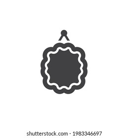 Vektorsymbol für Zierbilder volles Flachzeichen für mobiles Konzept und Webdesign. Vintage Foto Frame Briyph Symbol. Symbol, Logo-Abbildung. Vektorgrafik