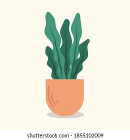 Ornamental plant design, flat image in hand drawing. Vector illustration