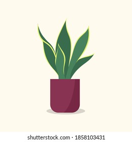 Ornamental plant design, flat image in hand drawing. Vector illustration	