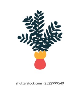 ornamental plant flat vector element