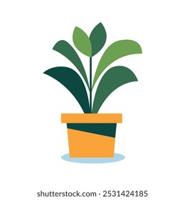 ornamental plants flat vector elements