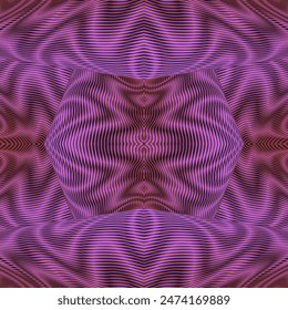 Ornamental Psychedelic Stripes Optical Illusion Seamless Texstured Background in Coral Colors Tones. Trendy Colors of The Year for web design, business card, mobile apps, banner, package.