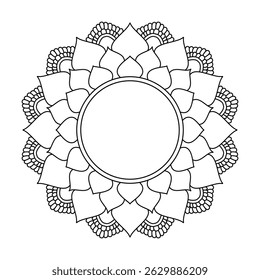 Ornamental Radiating Patterns Mandala Coloring Book Page