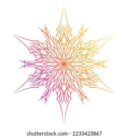 Ornamental rainbow mandala , colorful indian pattern design. Vector illustration.