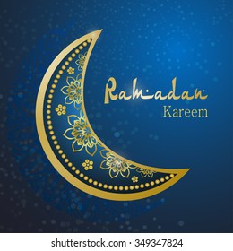 Ornamental  Ramadan Kareem. Invitation card in vector. Perfect cards for any other kind of design, birthday and other holiday, kaleidoscope, mandala,india, arabic