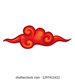 Ornamental Red Cloud Vector Illustration