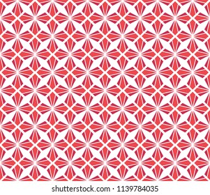 Ornamental red victorian seamless pattern. Vector Japanese abstract texture.