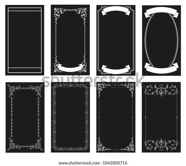 Ornamental retro style frames, banners for text and blank space for