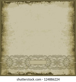 Ornamental ribbon on vintage background