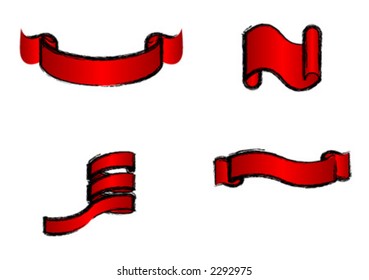 Ornamental ribbons with different shapes