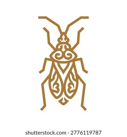 Ornamental rice aer bug vector illustration features clean geometric lines and elegant patterns creating a sophisticated decorative design for modern graphic projects.