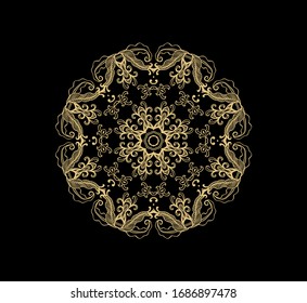 Ornamental  rosette,  mandala on dark background