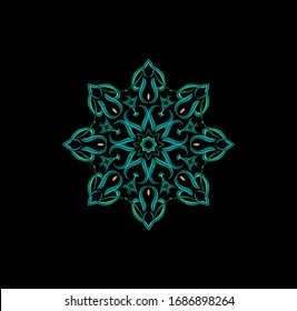 Ornamental  rosette,  mandala on dark background