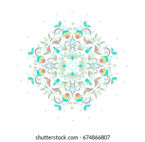Ornamental rosette on white background
