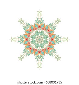 Ornamental rosette on white background