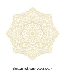 Ornamental rosette - snowflake on white background