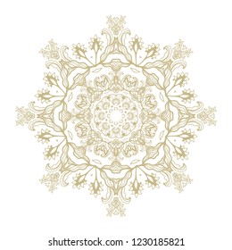  Ornamental rosette - snowflake on white background