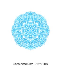Ornamental  rosette - snowflake on white background