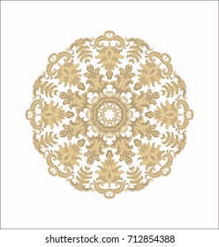 Ornamental rosettes - snowflake on white background