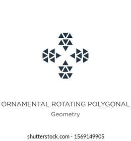 Ornamental rotating polygonal icon vector. Trendy flat ornamental rotating polygonal icon from geometry collection isolated on white background. Vector illustration can be used for web and mobile 