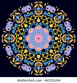 Ornamental round background for any design. Vector illustration