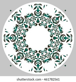 Ornamental round background for any design. Vector illustration