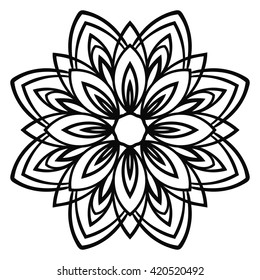 Easy Mandala Basic Simple Mandalas Coloring Stock Illustration ...